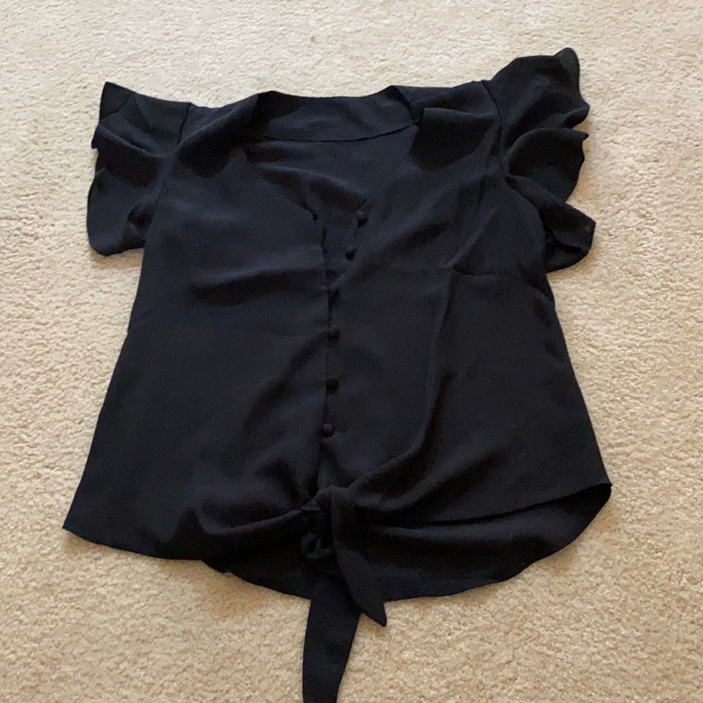 Black button blouse
